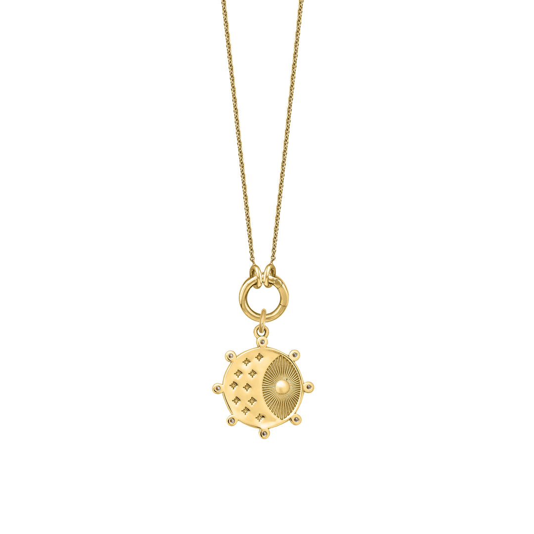 Diamond Bee with Skinny mini clasp chain in 18K Gold