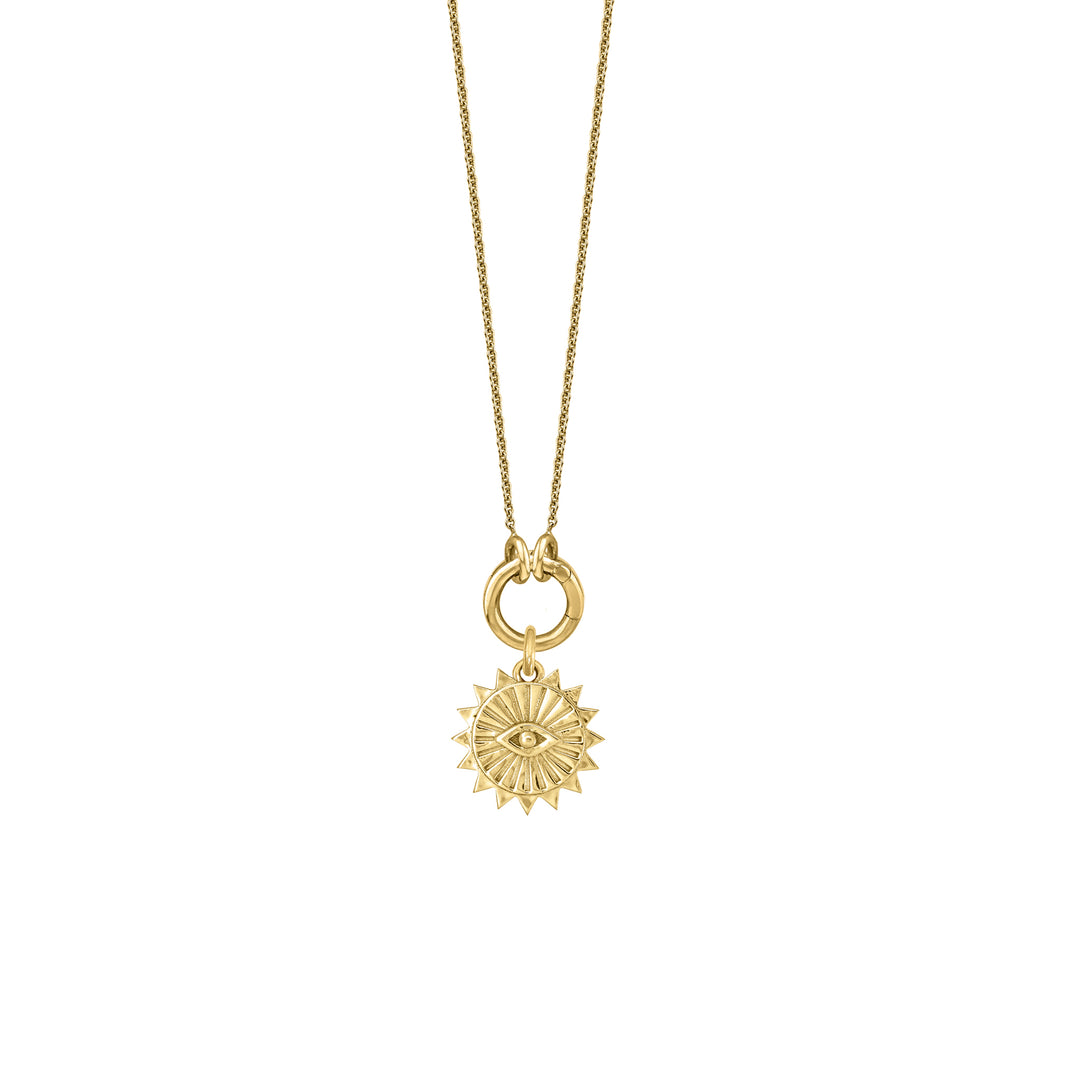 Diamond Ouroboros with Skinny mini clasp chain in 18K Gold