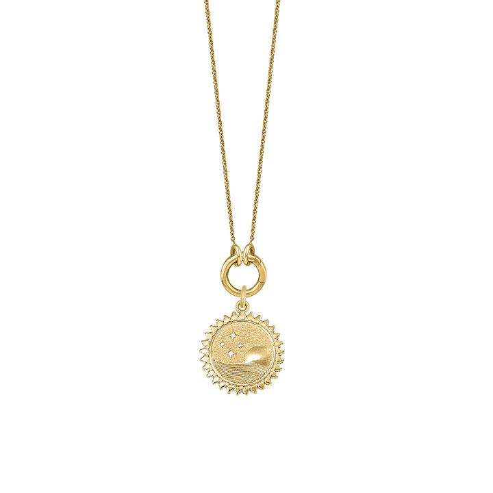 Diamond Pegasus with Skinny mini round clasp chain in 18K Gold