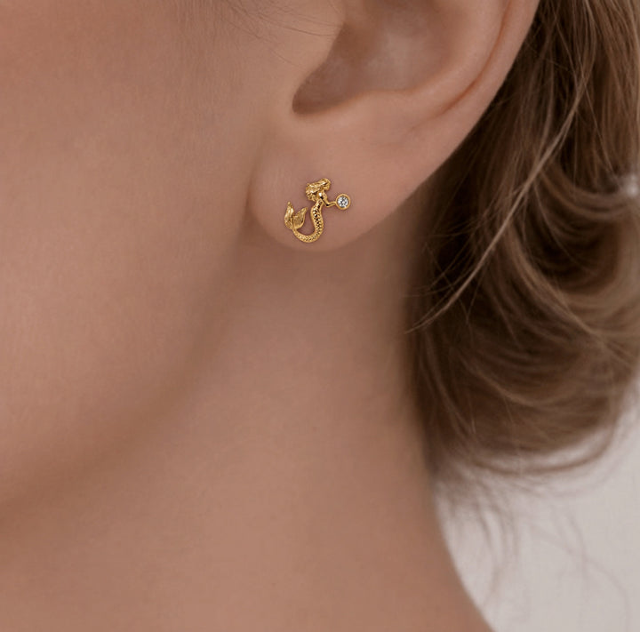 Mermaid Diamond Stud