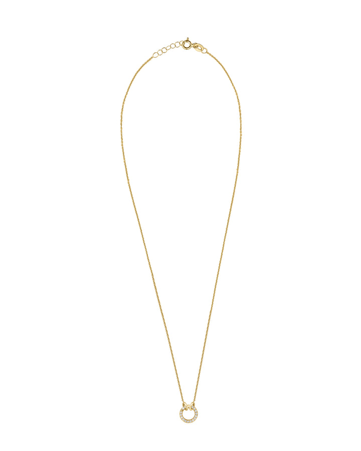 Skinny Chain with Diamond Clasp in 18K Gold