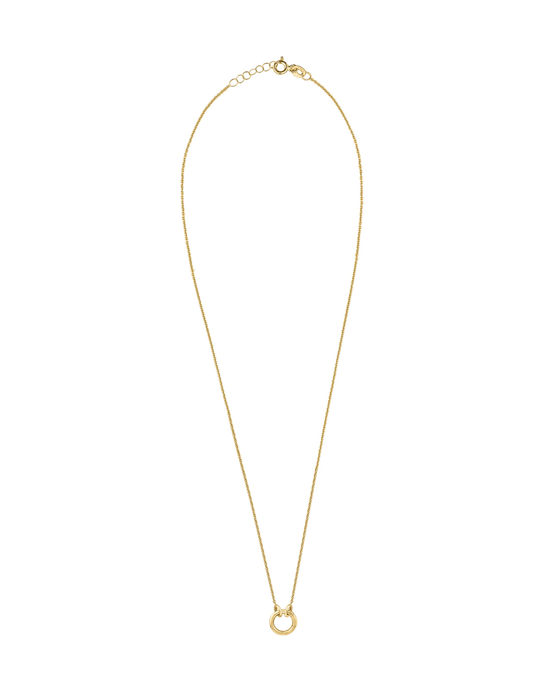 Skinny Chain with Mini Round Clasp in 18K Gold