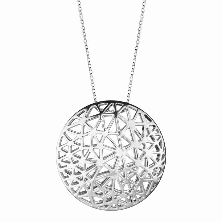 Illusion Round Pendant in Sterling Silver