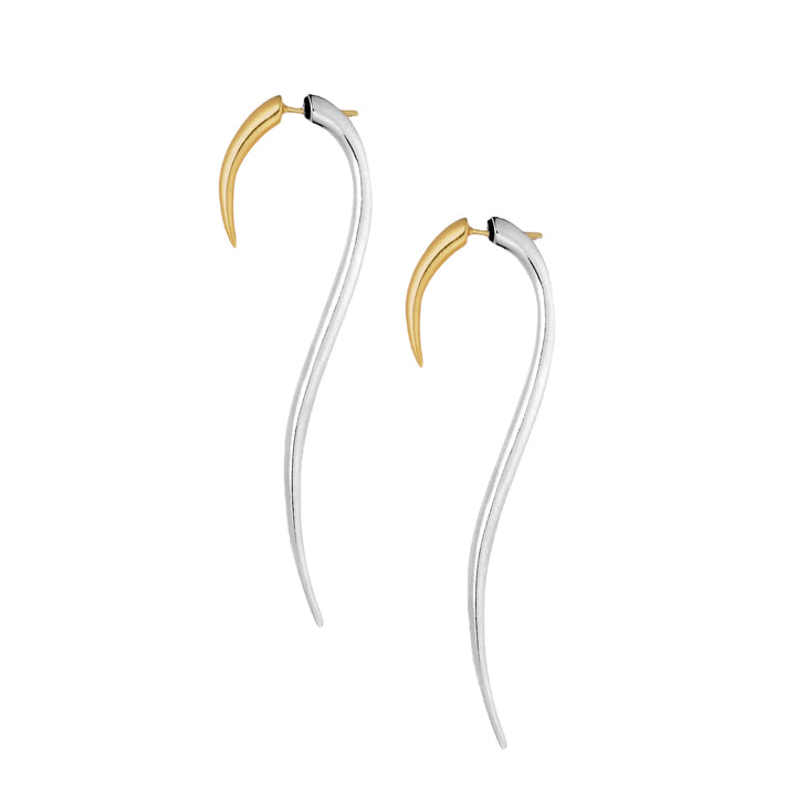 Two-tone Neda Earrings in Solid Gold and Sterling Silver