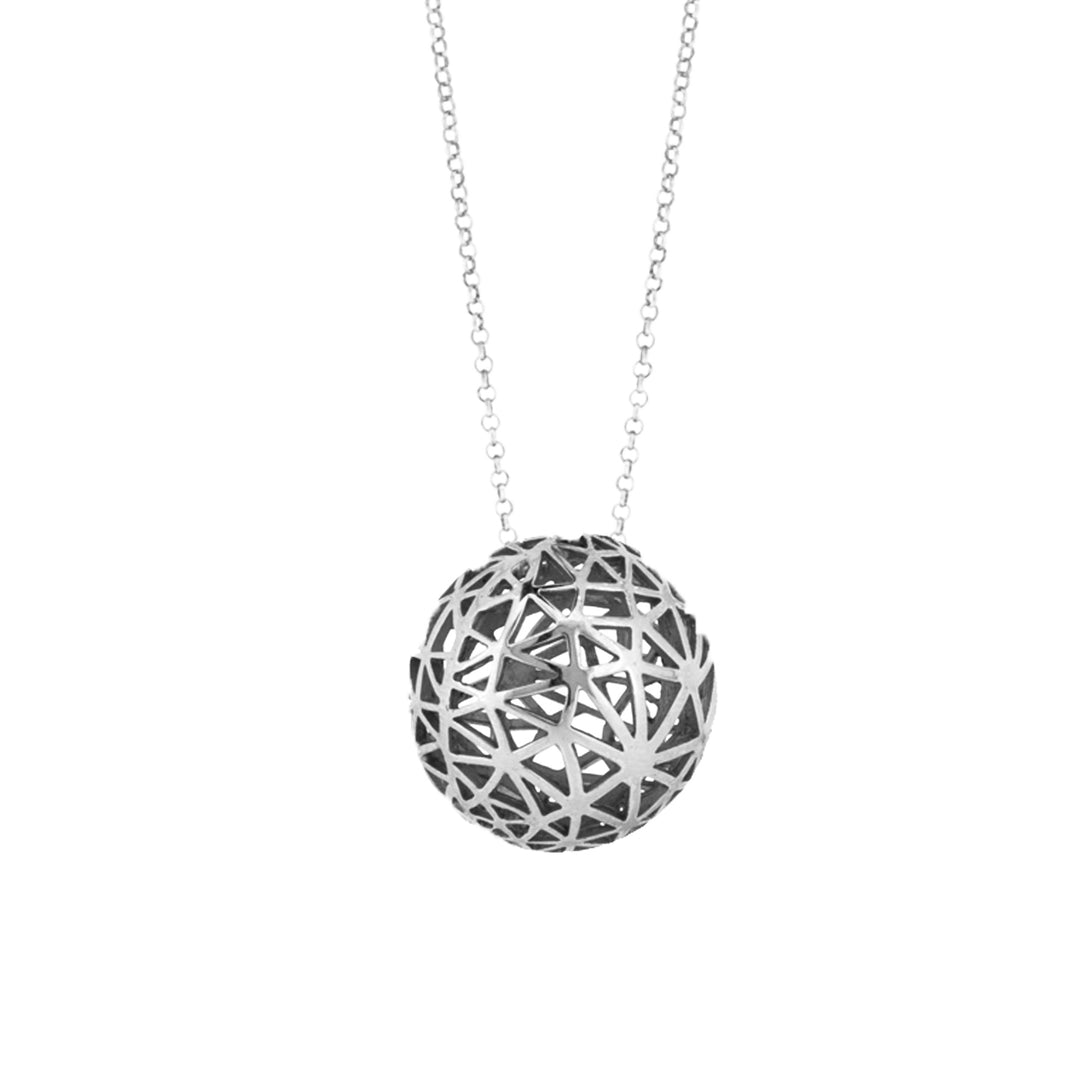 Illusion Sphere Necklace in Sterling Silver