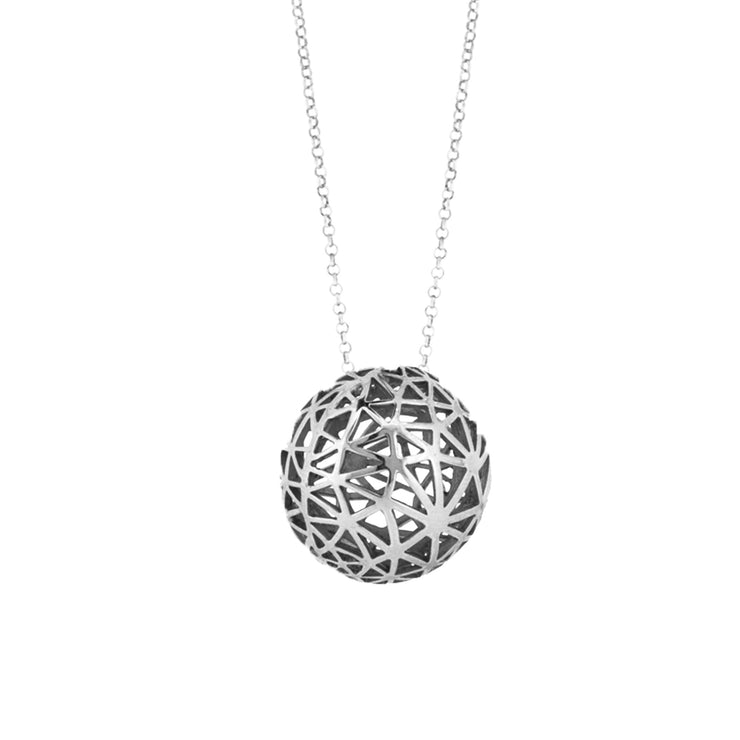 Illusion Sphere Necklace in Sterling Silver