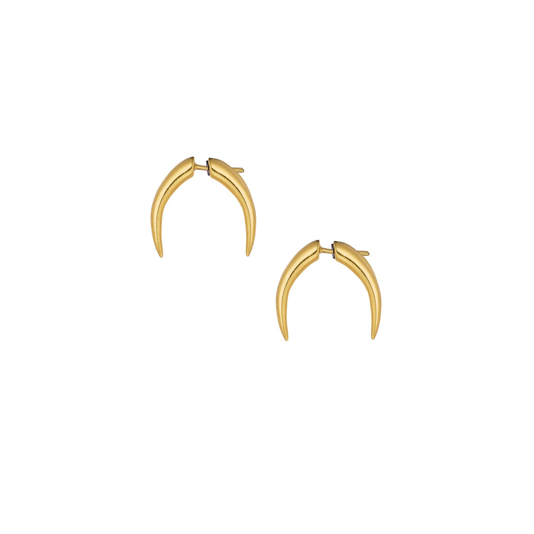 Haniotis Hellas_ Eternal WAVES_gOLD 14k_Rhene Gold Earrings - Dynamic and Edgy Design