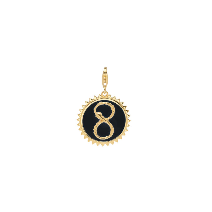 Noir Ouroboros Eternal Charm - Unlock the profound symbolism of the Eternal Serpent with our Mythic Treasures Ouroboros Charm. Handcrafted from 14K gold and inspired by Greek mythology, this collectible charm showcases the eternal cycle of life