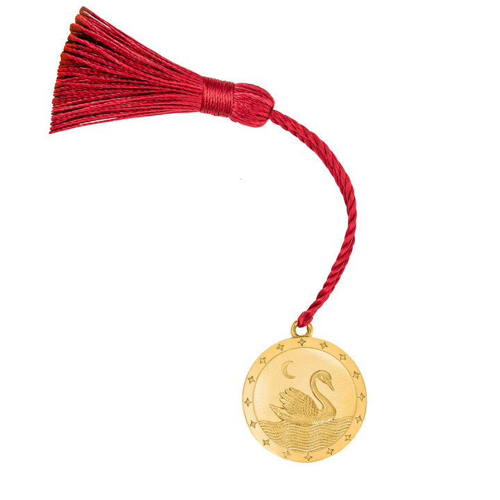 Swan Tassel Charm Gold