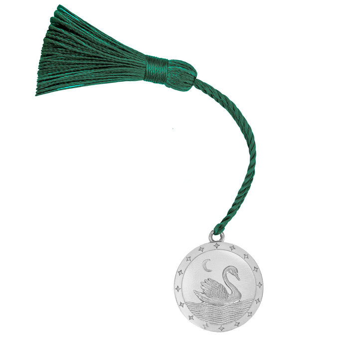 Swan Tassel Charm Silver
