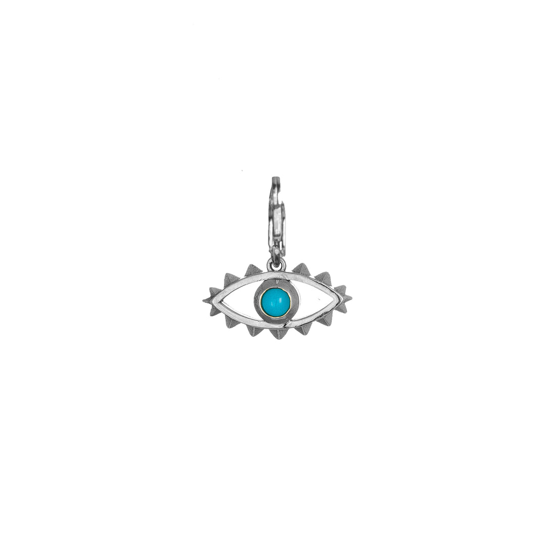 Turquoise Eye Charm in Sterling Silver