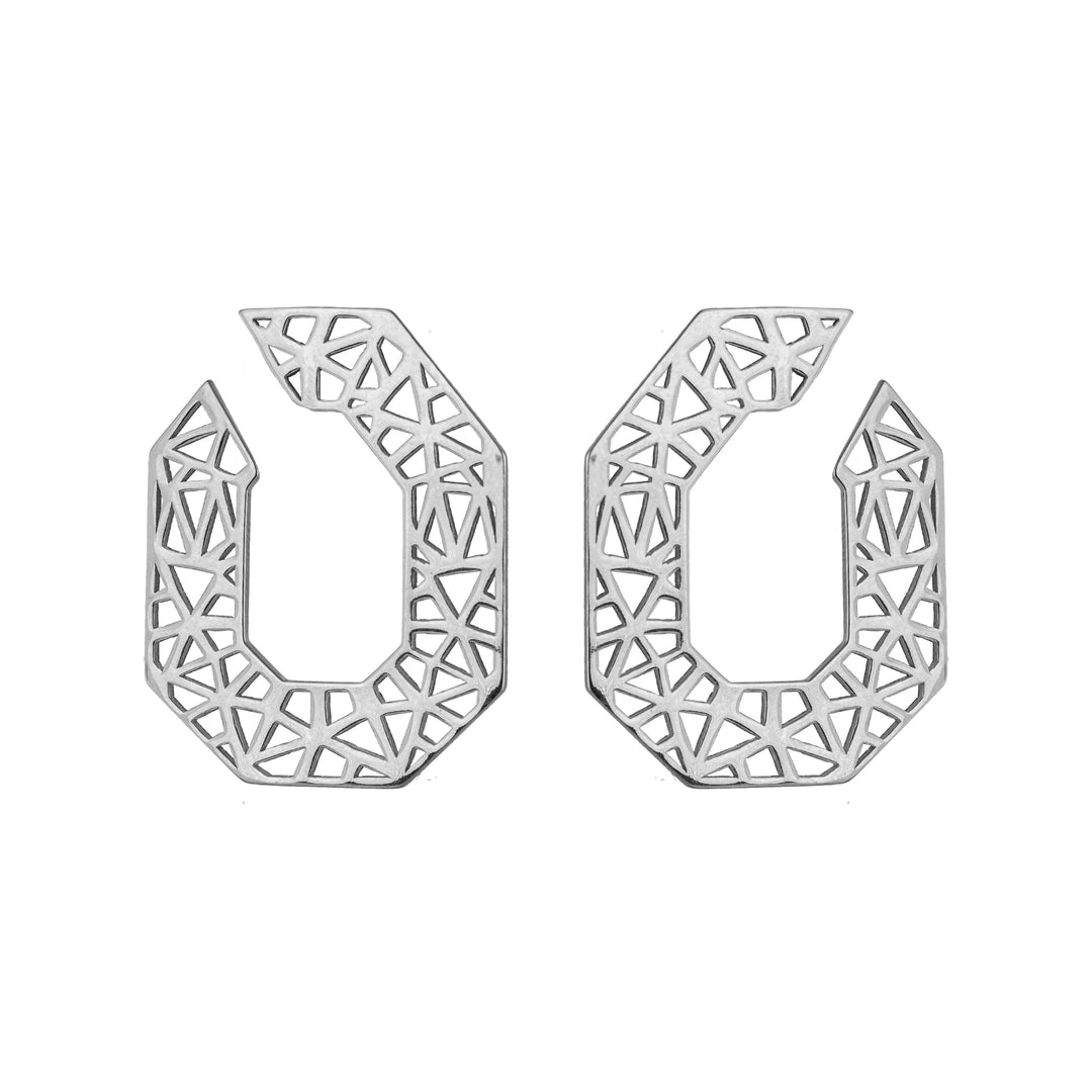 Illusion Polygon Earrings in Sterling Silver
