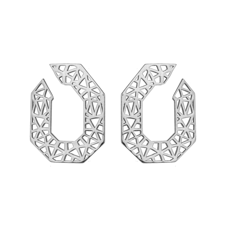 Illusion Polygon Earrings in Sterling Silver