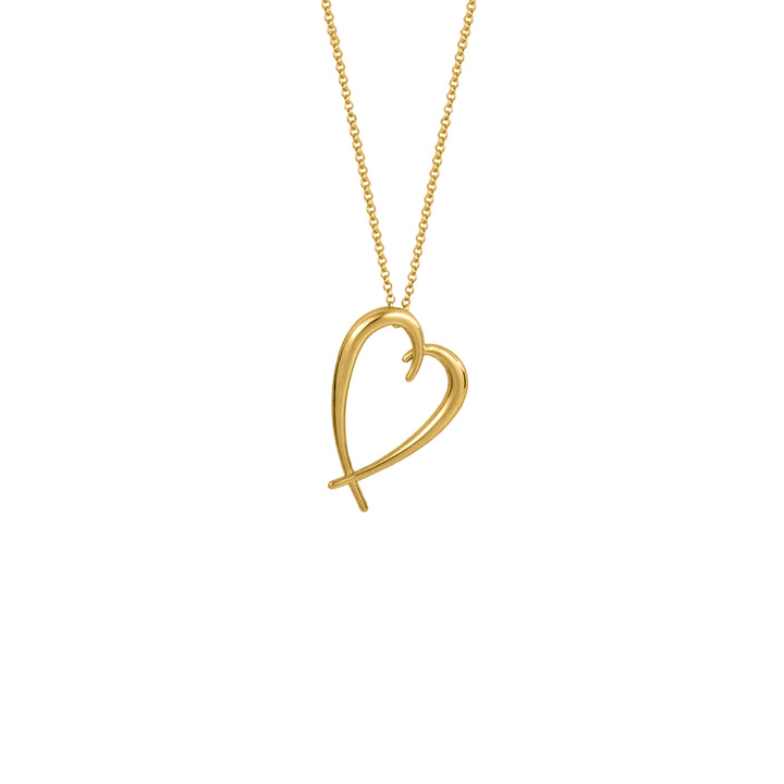 Wave Heart Pendant in 18K Gold