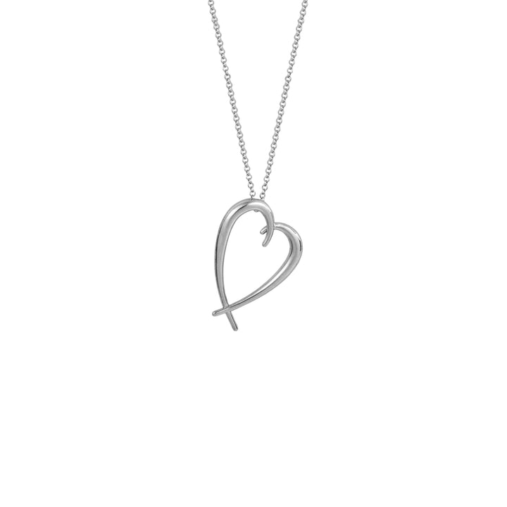 Wave Heart Pendant in Sterling Silver