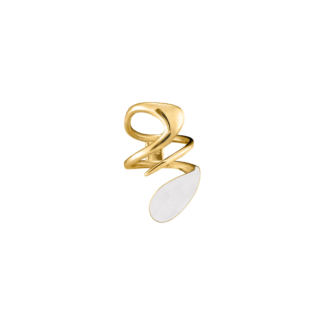 Melite White Ring in Solid Gold