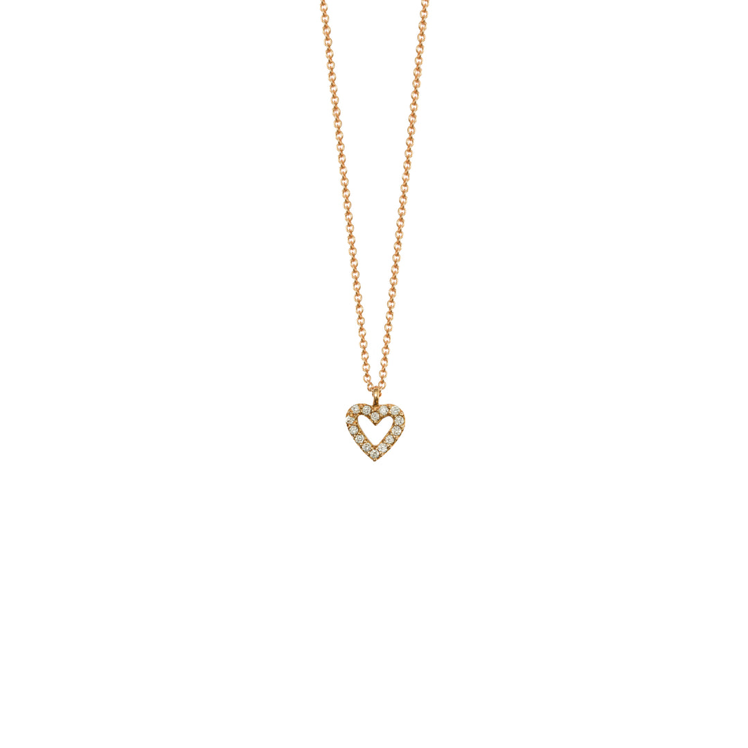 Diamond Heart Pendant in Rose Gold