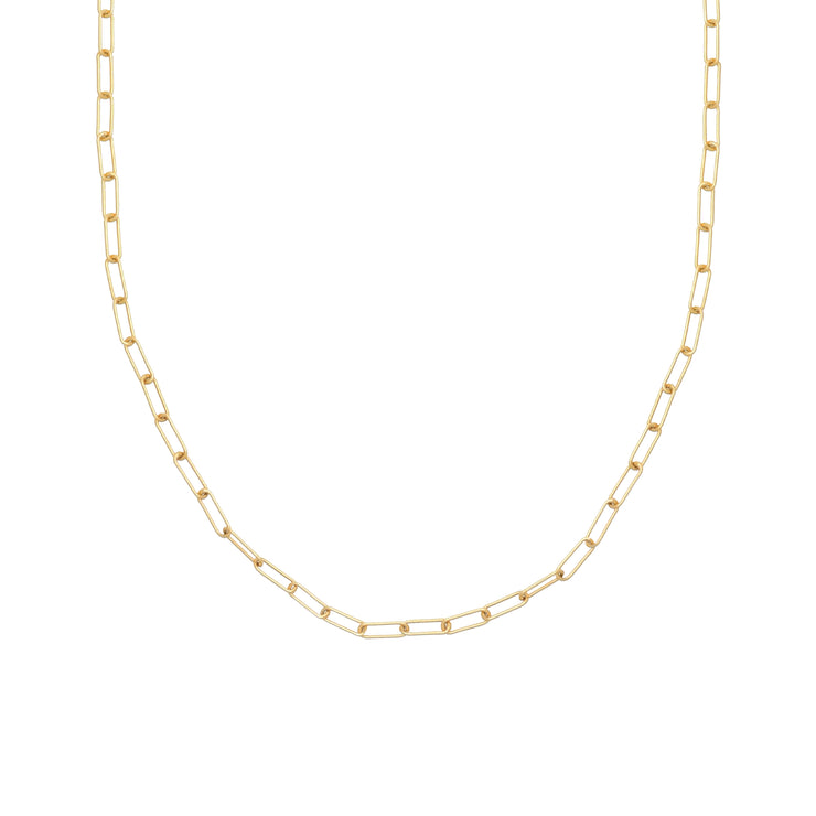 Mini paperclip chain in Yellow Gold