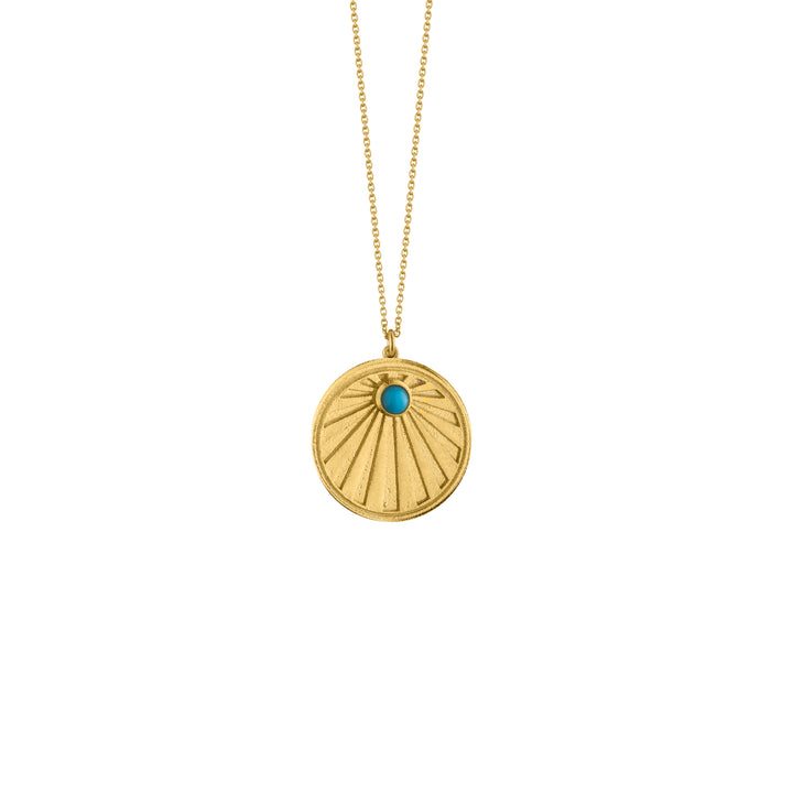 Turquoise Sunset charm in Solid Gold