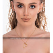 Wave Heart Pendant in Yellow Gold