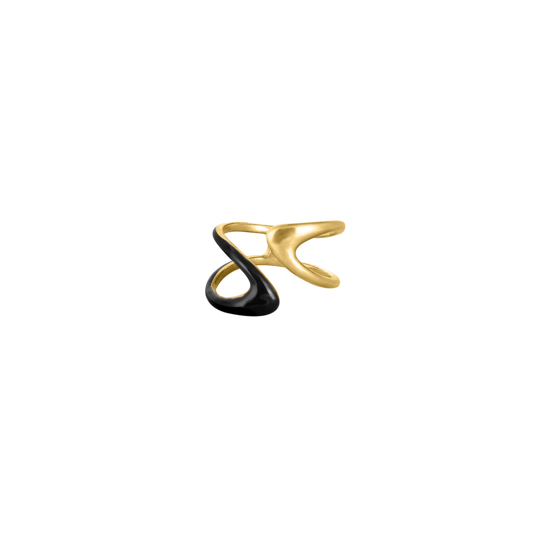 Aegean Black Ring in Solid Gold