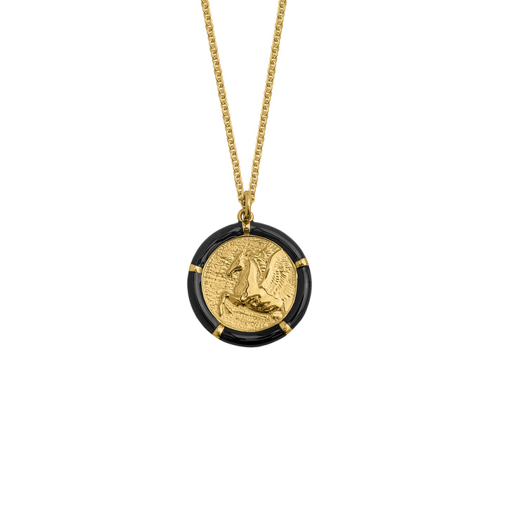 Noir Pegasus Freedom Charm in Solid Gold