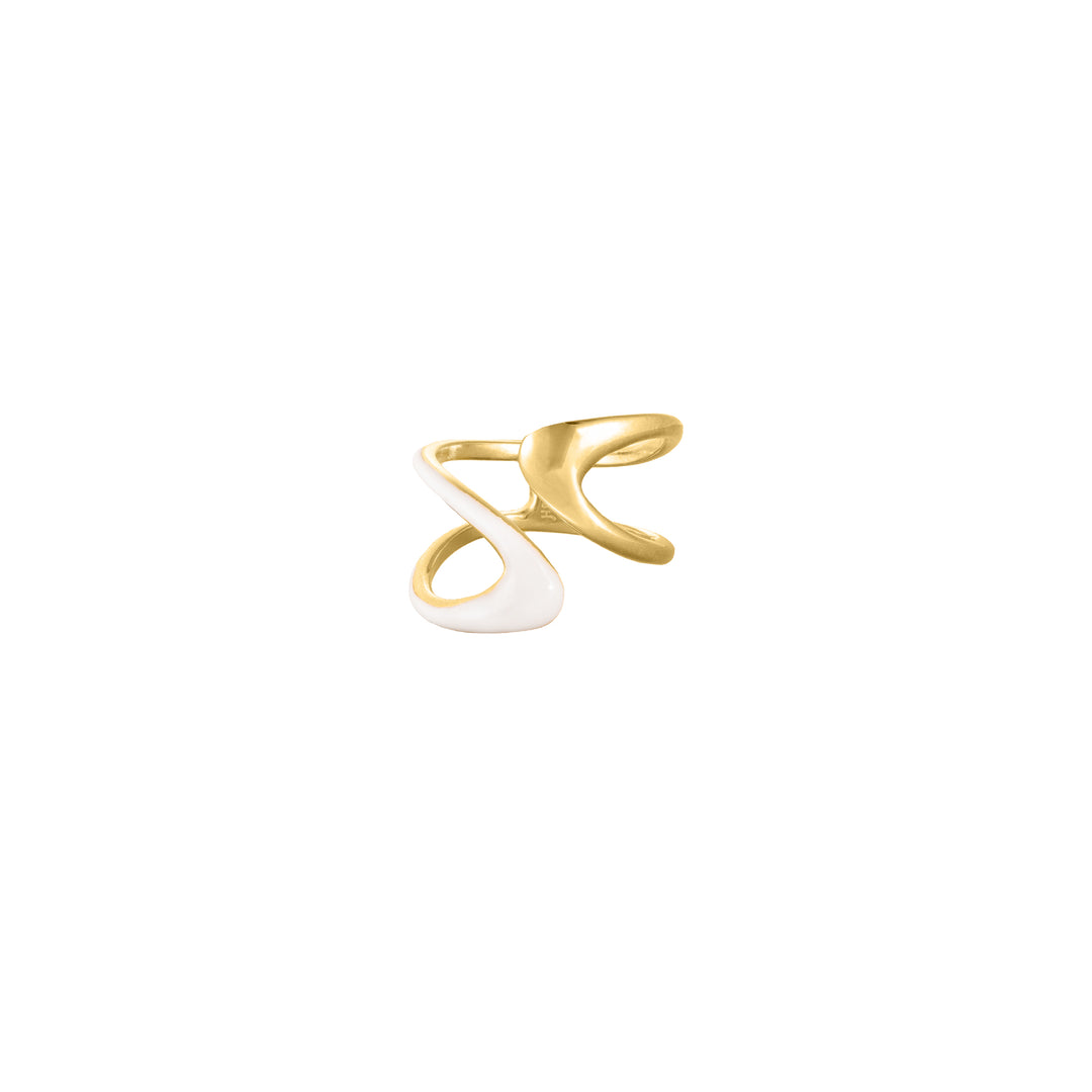 Aegean White Ring in Solid Gold