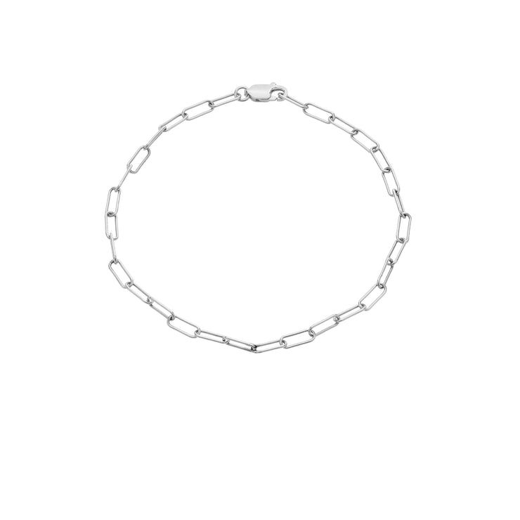 Mini Paperclip Chain Bracelet in Sterling Silver