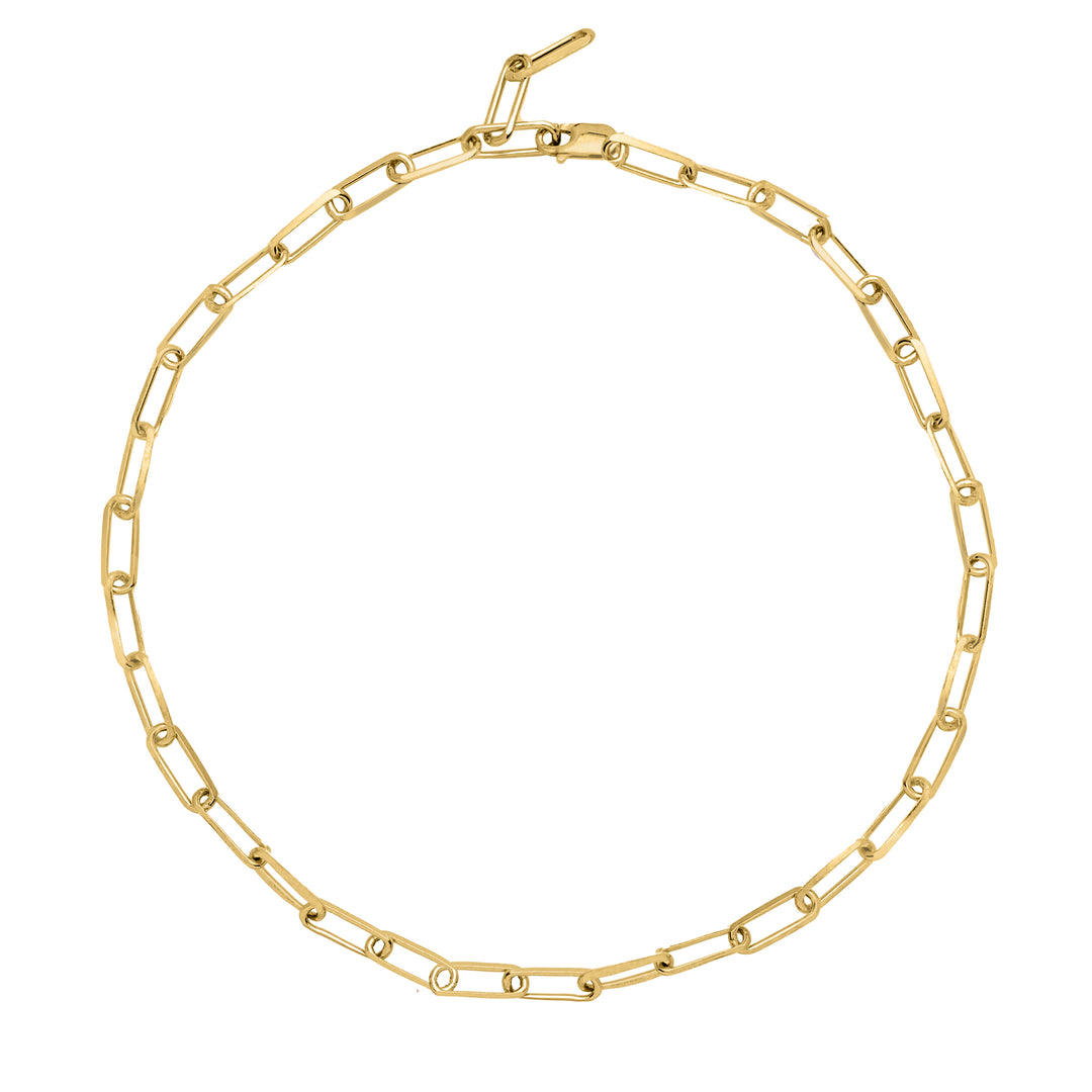 Paperclip Chain in Solid Gold