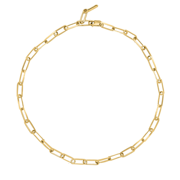 Paperclip chain in Yellow Gold