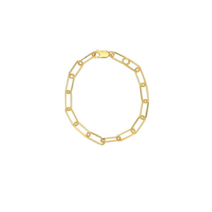 Paperclip chain Bracelet in Yellow Gold