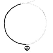 Black Bee Necklace in Sterling Silver