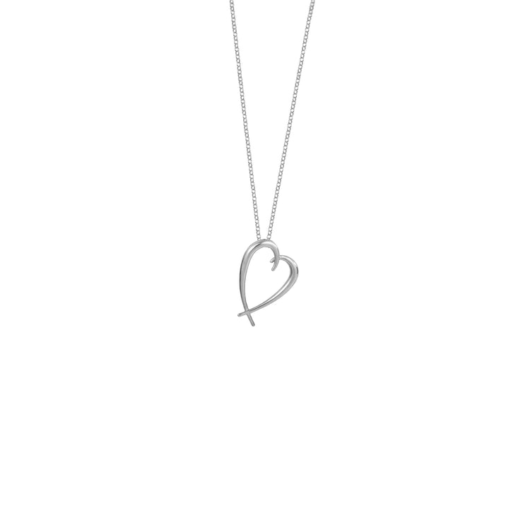 Wave mini heart Necklace in Sterling Silver