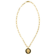 Black Lion Charm in Yellow Gold