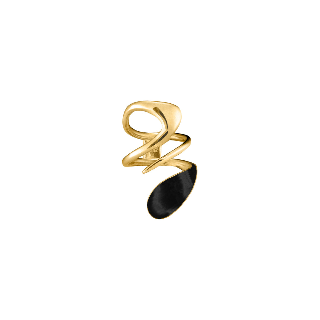 Melite Black Ring in Solid gold
